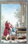 CARMONTELLE Louis Carrogis｜父レオポルドと姉ナンネル、そしてピアノを弾く小さなモーツァルト