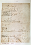LEONARDO DA VINCI｜ダ・ヴィンチの自筆原稿「水槽と閘門をもつ運河の図面」
