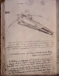 LEONARDO DA VINCI｜ダ・ヴィンチの自筆原稿「飛行機の図面」